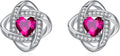 MEDWISE 925 Sterling Silver Birthstone Stud Earrings for Women Birthday Jewelry Gifts for Daughter Mother Women Valentines Day Gifts for Her