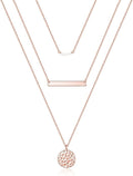 Turandoss Dainty Layered Choker Necklace, Handmade Y Pendant Necklace Multilayer Bar Disc Necklace Adjustable Layering Choker Necklaces for Women