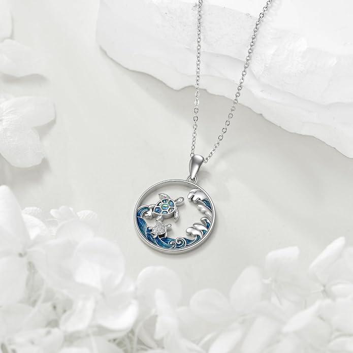 TIGER RIDER Ocean Necklace Sterling Silver Starfish Pendant Necklace Cubic Zirconia Starfish Jewelry Birthday Gifts for Women Ocean Lovers