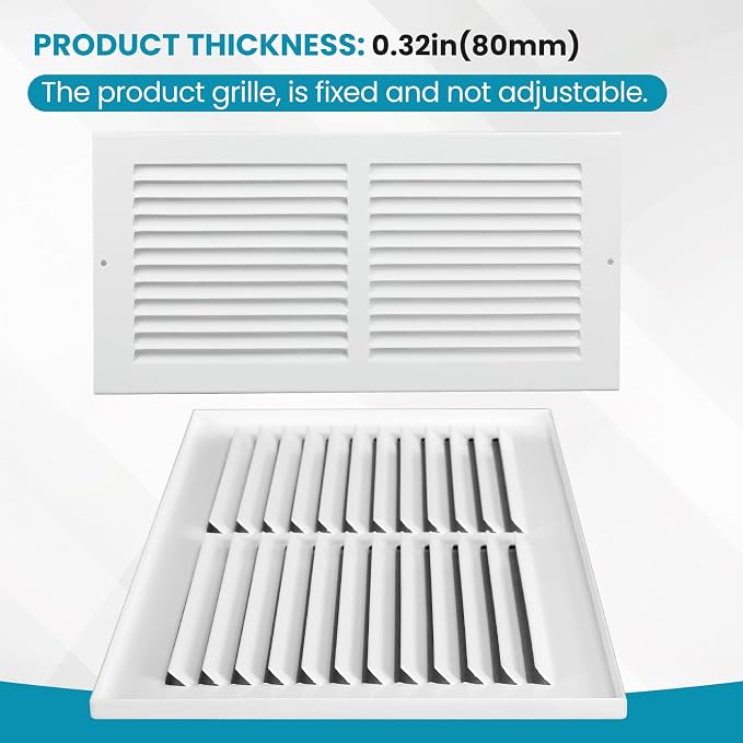 VOISEN Return Air Grille, Fits 14x6 Duct Opening, Steel Return Vent Cover - Image 4