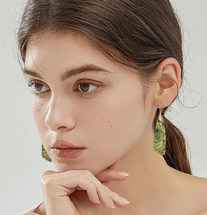 Natural Stone Earrings for Women Boho Triangles Dangle Drop Earrings