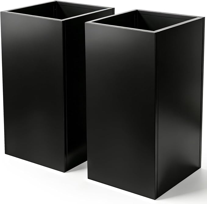 15"x15" x 30" Tall Metal Planter Box 2 Pack, Steel Planter Outdoor | Large by Meyoppm