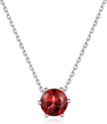 ChicSilver 925 Sterling Silver 12 Months Sparkling Round Cut Created Birthstone Pendant Necklace, 16 Inch Rolo Chain