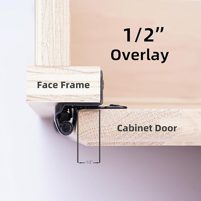 10 Pack 1/2" Overlay Brushed Nickel Cabinet Hinges - Image 6