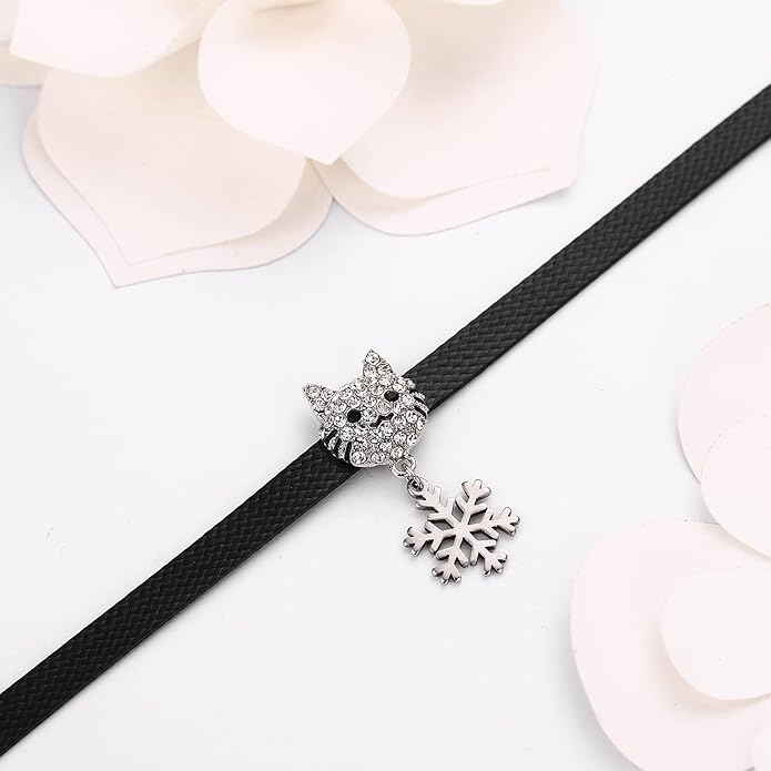 Yonhon Black Choker Necklace for Women,Gold/Siver Tone Choker Necklace with Elegant Pendantant