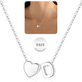 Turandoss Valentines Gifts for Her Kids Girls, Dainty S925 Sterling Silver Tiny Heart Letter A-Z Pendent Necklace Trendy Birthday Valentines Jewelry Gifts for Girls Women