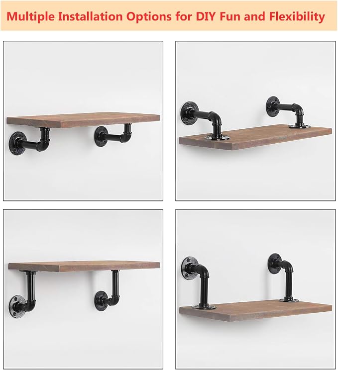 Industrial L Pipe Shelf Brackets - Image 4