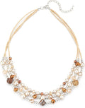 Noessla Beaded Statement Necklaces for Women Layered Chunky Bead Necklace Fashion Costume Jewelry Gifts for Mom