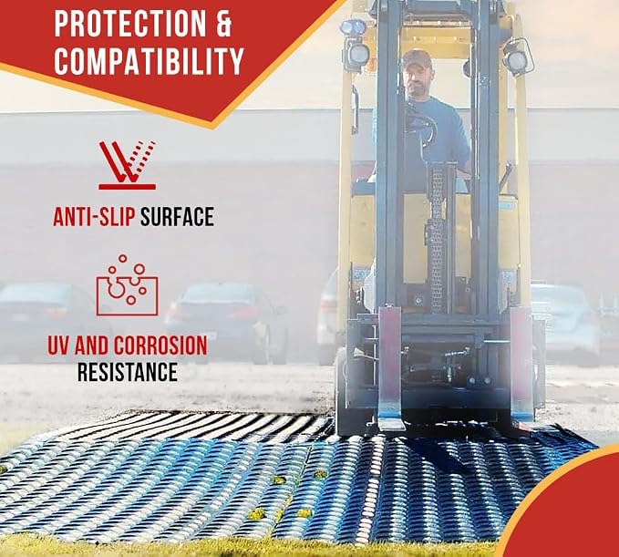 10 Pk 4' x 8' - 1/2" Thick Heavy Duty Ground Protection Mats - Easily Supports - Image 6