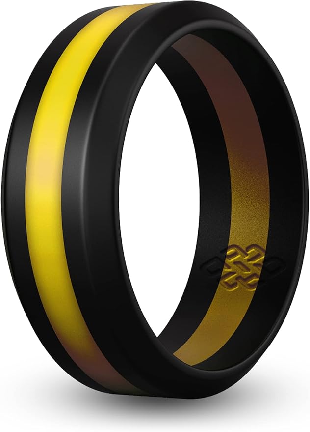 Knot Theory Striped Silicone Ring for Men and Women – Black, Grey, Red, Blue, Orange, Yellow, Purple