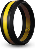 Knot Theory Striped Silicone Ring for Men and Women – Black, Grey, Red, Blue, Orange, Yellow, Purple