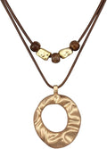 Boho Necklaces for Women Chunky Circle Necklace Layered Boho Circle Leather Choker Necklace Long Vintage Necklaces Bohemian Jewlery Gifts