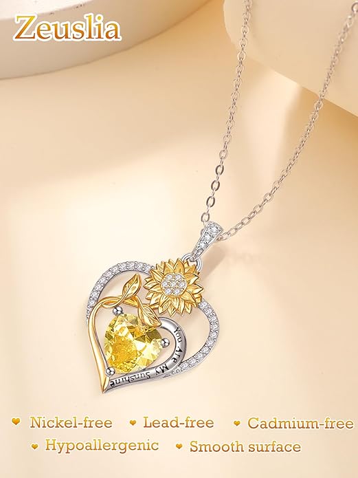 Valentine's Day Gifts for Wife 925 Sterling Silver Double Birthstone Pendant Necklaces I Love You for Always and Forever Necklace Anniversary Birthday Gifts for Wife Girlfriend Mom Her