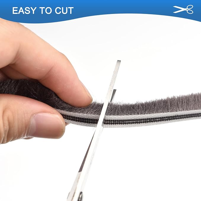 Brush Seal Weather Stripping, 9/32" x 5/16" x 20ft Card Slot Door Brush Strip - Image 4