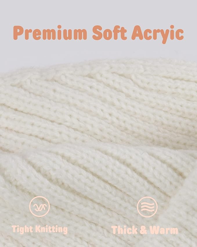 Baby Beanie Fleece Lined Toddler Winter Hat with Ear Flaps Little Girls Boys Warm Hats Cute Beanies for Kids