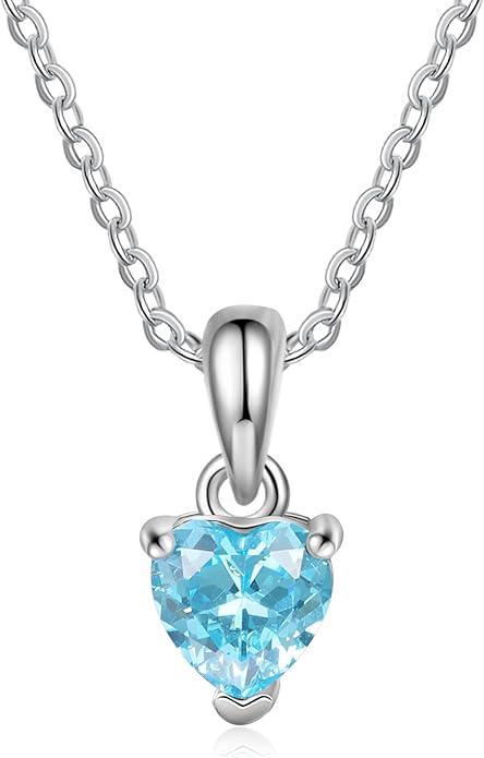 PaulaMax Jewelry Custom Birthstone Necklace for Women in 925 Sterling Silver, Mother's Day Necklace with 1 2 3 4 Heart Birthstones, Personalized and Customized Sterling Silver Chain 18" + 2"