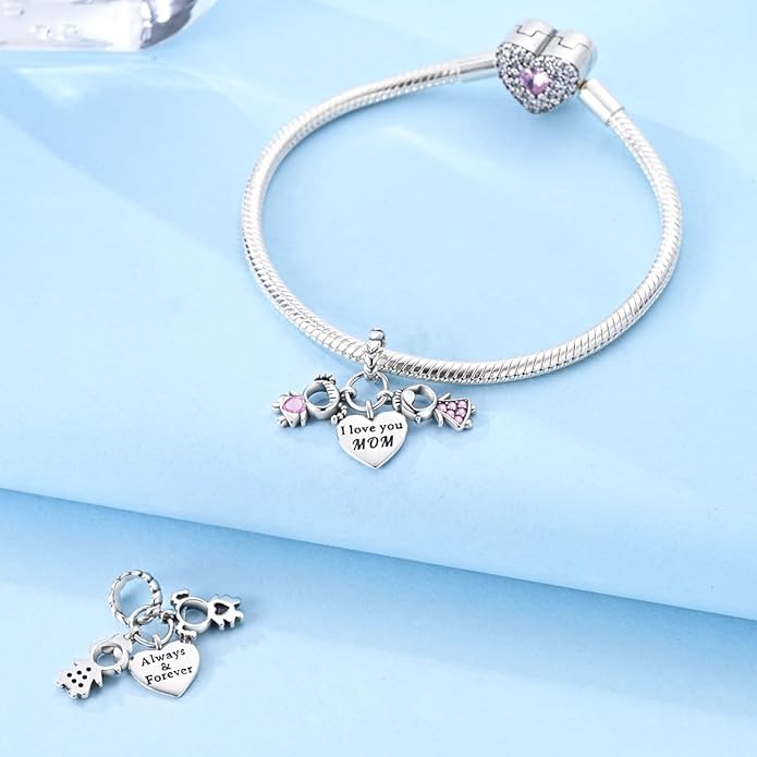 NARMO S925 Sterling Silver Charms Hamsa Charm for Pandora Bracelets Cross Charms for Bracelets Perfume High Heels Dangle Charms Silver Charms for Women