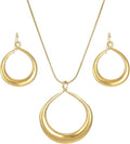 Madison Tyler Gold Plated Jewelry Set for Women | Silver Teardrop Pendant Necklace Trendy | Long Necklace with Snake Chain | Fashion Dangle Earring Set
