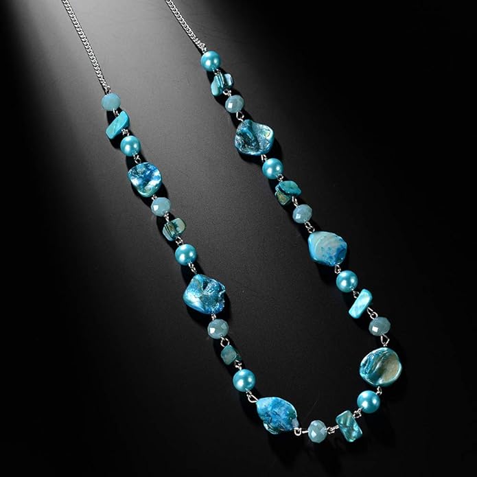 PEARL&CLUB Long Beaded Necklaces For Women - Sweater Chain Fashion Jewelry Necklace Gifts For Women