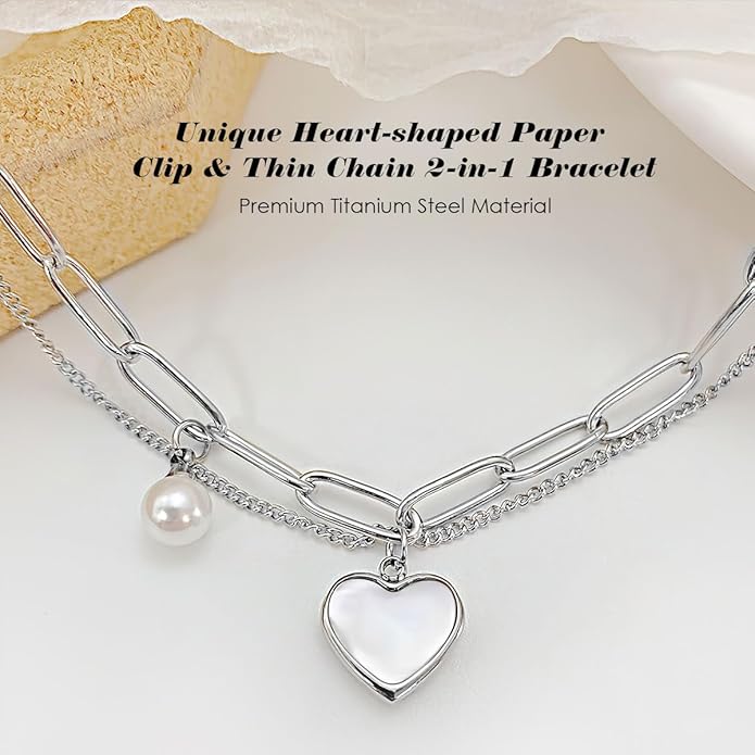 Emibele Heart Charm Bracelet for Women, Bible Verse Bracelet Stainless Steel 18K Gold Plated Bracelet Love Pendant Link Chain OT Clasp, Birthday Christmas Jewelry Gift for Mother Her