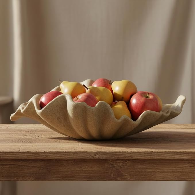 16" Large Decorative Bowl decor, Modern Home Decoration Scallop Bowl, Fashion - Image 6