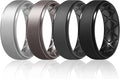 Egnaro Men's Rings 8.5mm Wide-2mm Thick Inner Arc Ergonomic Breathable Rubber Wedding bands-Hypoallergenic for Gym/Outdoor/Gift((1-7 Variety Pack with Half Size)