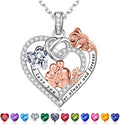 Iefil Valentines Day Gifts for Her - 925 Sterling Silver Birthstone Heart Necklace for Women, Anniversary Birthday Gifts for Wife Girlfriend Mom