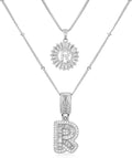 14K Gold Plated Alphabet Necklace Cubic Zirconia Letter Pendant, Personalized Name Jewelry Gift for Women, Customizable A-Z, Birthday/Mothers Day Gifts for Womens