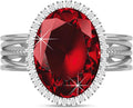 Linawe Birthstone Chunky Adjustable Rings for Women, Gold/Silver/Rose Gold Statement Rings, Imitation Diamond Fake Gemstone Crystal Cocktail Ring, Cubic Zirconia Costume Jewelry