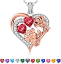 Iefil Valentines Day Gifts for Her - 925 Sterling Silver Birthstone Necklace for Women, Anniversary Birthday Gifts for Wife Girlfriend Mom