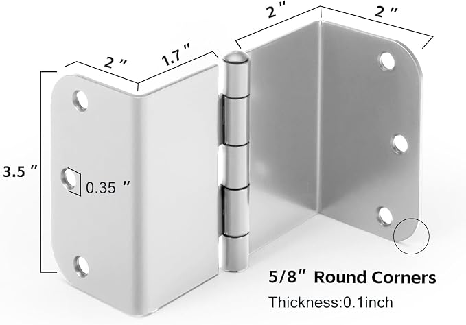 3 Pack Offset Hinges 3.5 Inch Satin Nickel Swing Clear Offset Door Hinge - Image 4
