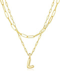 adoyi Valentines Day Gifts for Women Hers Dainty 14K Gold Plated Heart Initial Necklaces Layered Letter A-Z Pendant Necklace Stack Trendy Jewelry Birthday Valentines Day Gifts for Women Jewelry