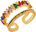 Gold-Plated Butterfly Rings - Vintage Snake Statement Rings with Cubic Zirconia for Women Adjustable Open Rings