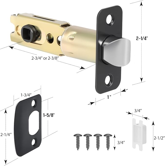 2 Pack Matte Black Door Latch Replacement, 45°Turning Angle Door Lock - Image 7