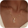Initial Necklace for Women, 14K Gold Plated Box Chain Letter Pendant, Trendy Name Necklace, Dainty Personalized Jewelry Valentines Day Gift for Her