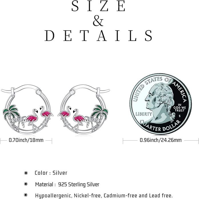 JUSTKIDSTOY Hypoallergenic Panda/Unicorn/Hummingbird/Dolphin Hoop Earrings for Women 925 Sterling Silver Animal Huggie Hoop Earrings Jewelry Gifts for Sensitive Ears