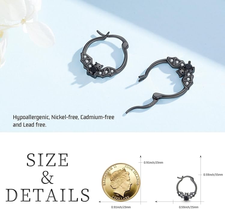 JUSTKIDSTOY Hypoallergenic Panda/Unicorn/Hummingbird/Dolphin Hoop Earrings for Women 925 Sterling Silver Animal Huggie Hoop Earrings Jewelry Gifts for Sensitive Ears