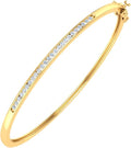 1/2 Carat Channel Set Round-Cut Natural Diamond Bangle Bracelet for Women in 14K Gold (SI1-SI2 Clarity)