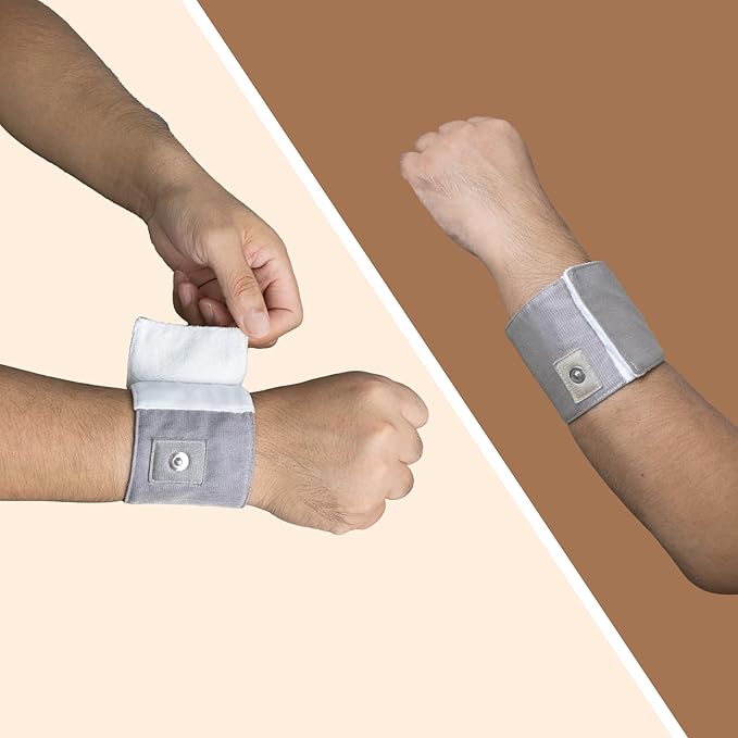 Grounding Wrist Strap with Silver Fiber, Adjustable Grounding Bracelet Wristband,Improve Sleep Energy,Includes 15ft Grounding Cord(2.8 * 10.2in)