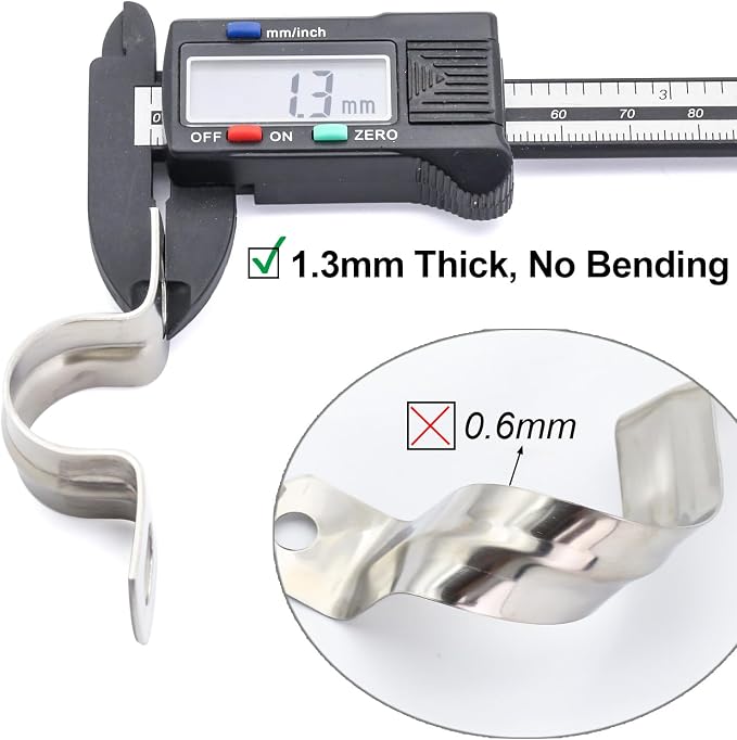 10 pcs 1-3/8" Conduit Clamp 304 SS Pipe Support U Bracket, Tube Clamp - Image 4