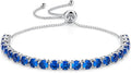 SUNFEEL Birthstone Bracelet Jewelry for Women Sterling Silver with Gold Plated Tennis Bracelet Classic Bolo Adjustable Chain Anniversary Birthday Gifts for Women Mom Wife Her