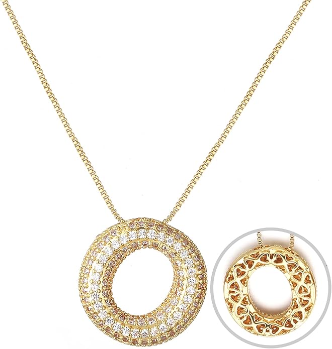 RWQIAN Letter Necklace for Women Bubble, Chunky Initial Alphabet A-Z Pendant Puffy Name Personalized Necklace Dainty Zircon CZ Fashion Jewelry Gifts for Girls Girlfriend