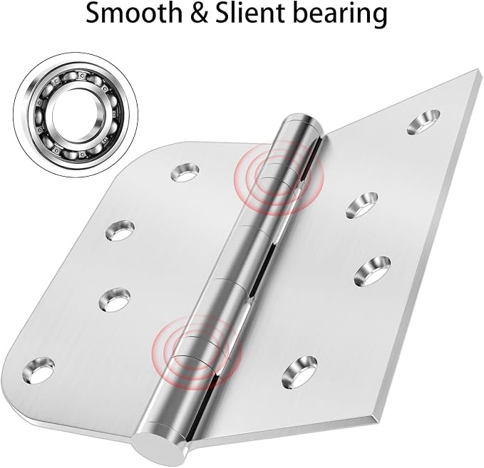 Ball Bearing Door Hinges, 4 Inch Stainless Steel Brushed Nickel, Non-Removable - Image 4
