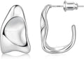 Gacimy Chunky Earrings for Women, Teardrop Earrings with 925 Sterling Silver Post, 14K Gold Plated Statement Drop for Women
