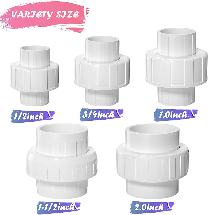 8PCS 3/4" PVC Union Coupling, Furniture Grade PVC Union - Image 5