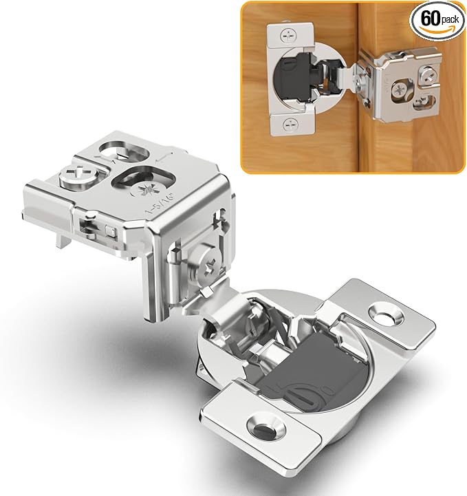 60 Pack 1-5/16" Overlay 4D Soft Close Concealed Hinges by CHIBERY-US