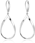ALEXCRAFT 925 Sterling Silver Teardrop Leverback Earrings for Women Trendy Waterdrop Drop Twisted Dangle Earrings Jewelry 14K Gold Plated Hypoallergenic Boho Leverback Dangle Earring