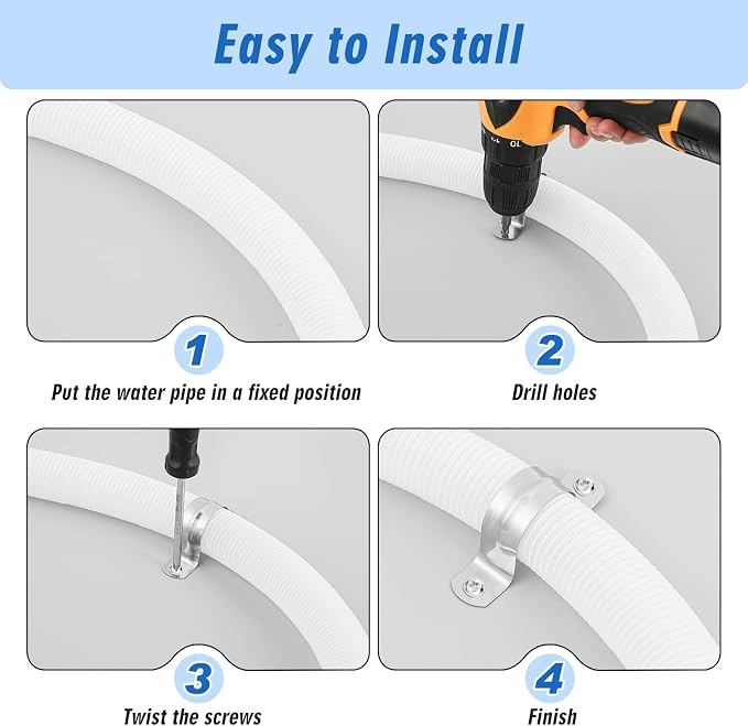 Yaocom 100 Pcs 1 9/16 Inch Opening Pipe Strap 304 Stainless Steel Conduit Clamp - Image 4
