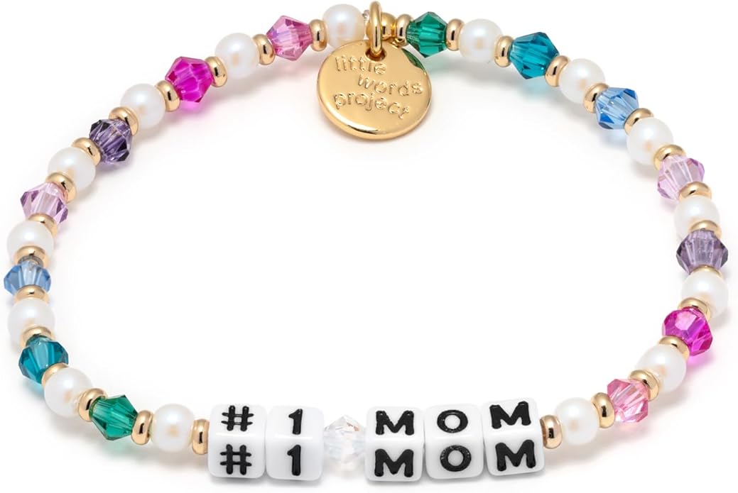 Little Words Project Mother's Day Gifts, The Original Word Bracelet, Made with Colorful Beads and Plated Brass Hardware, Handcrafted Design & Positive Message