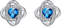 MEDWISE 925 Sterling Silver Birthstone Stud Earrings for Women Birthday Jewelry Gifts for Daughter Mother Women Valentines Day Gifts for Her